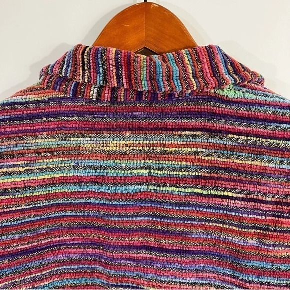 Tantrums Corded Womens Jacket Large Colorful Vintage Striped Button Southwestern - Picture 5 of 8
